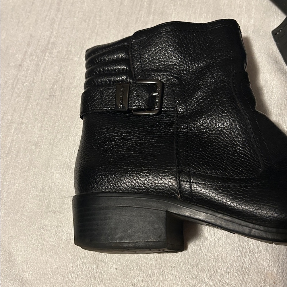 Anne Klein Sport Black Leather Ankle Bootstraps - Picture 6 of 8